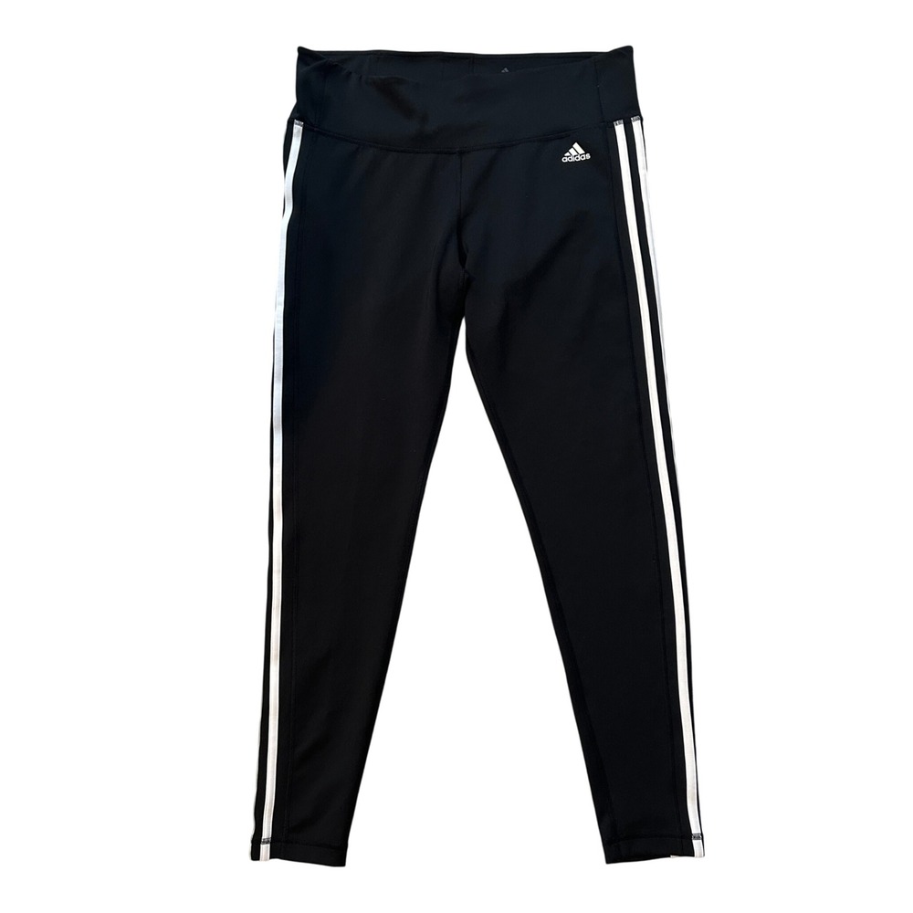 Adidas Training Leggings 3-Stripe Climalite Athletic Black Womens XL